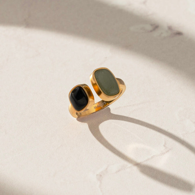 Anne double stone ring