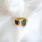 @AuralysJewelry  Anne Double Stones Ring with Black Onyx and Green Aventurine